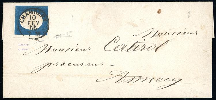 1855 - 20 cent. azzurro (8), ... 