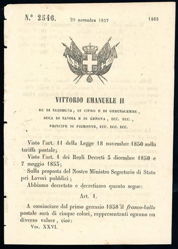 1857 - Decreto di emissione dei ... 
