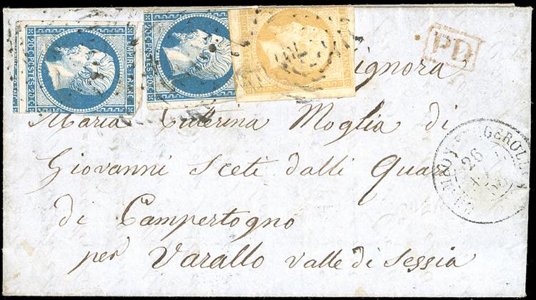 SARDEGNA-FRANCIA 1858 - 10 cent., ... 