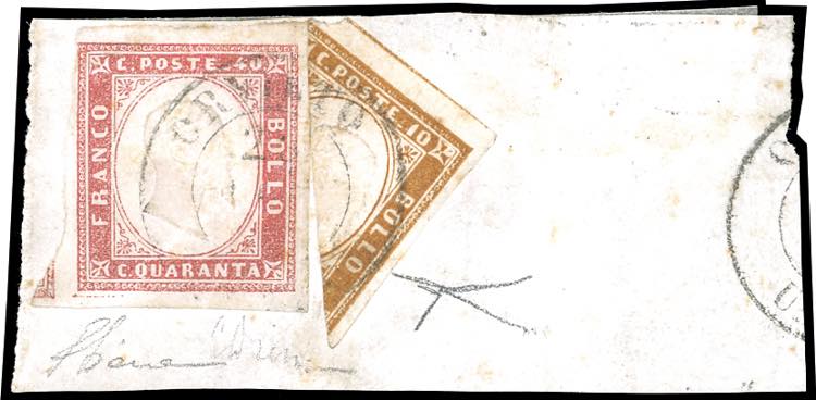 1863 - 10 cent. bistro, frazionato ... 