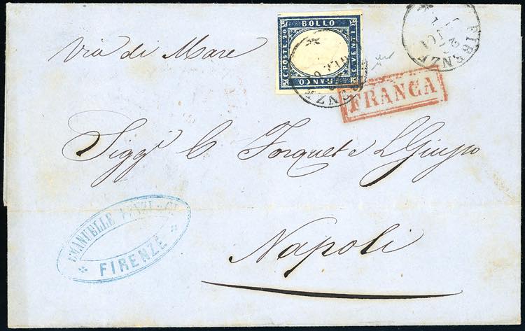 1861 - 20 cent. azzurro scurissimo ... 