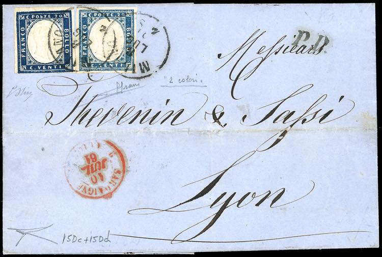 1861 - 20 cent. azzurro oltremare, ... 