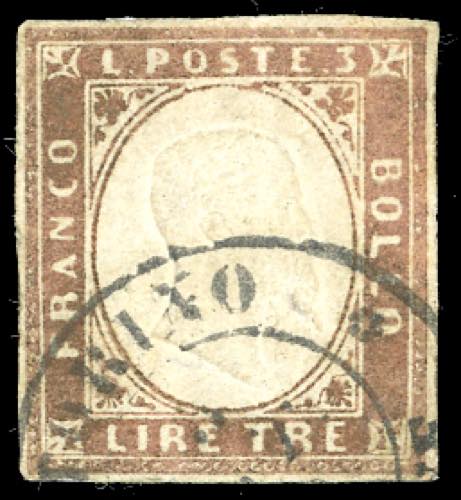 1861 - 3 lire rame vivo (18A), ... 