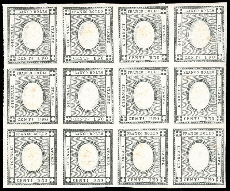 1861 - 1 cent. nero, errore di ... 