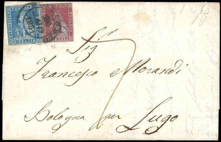 1851 - 1 crazia carminio su ... 