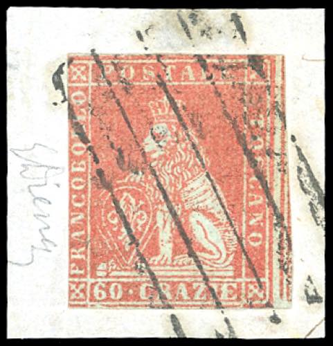 1851 - 60 crazie scarlatto su ... 