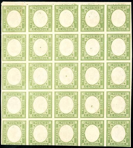 1861 - 5 cent. verde giallo, non ... 
