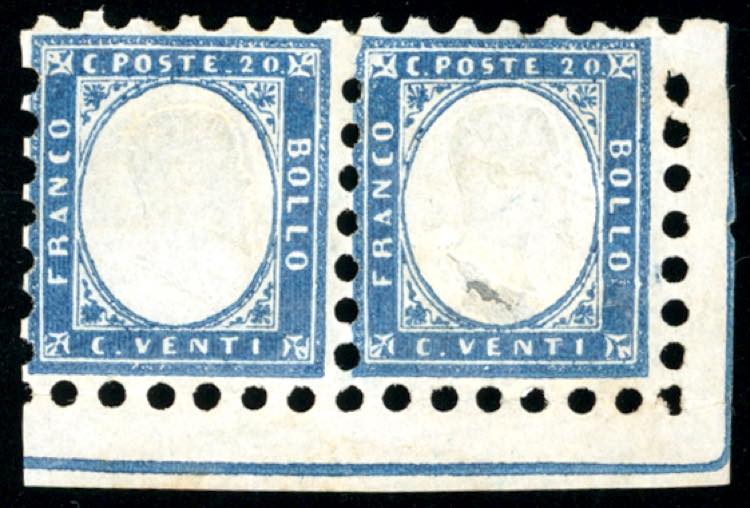 1862 - 20 cent. azzurro chiaro, ... 