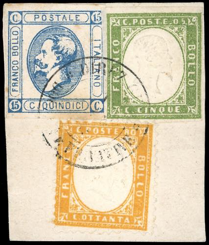 1863 - 80 cent. giallo arancio, in ... 