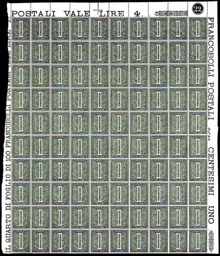 1866 - 1 cent. verde oliva, De La ... 