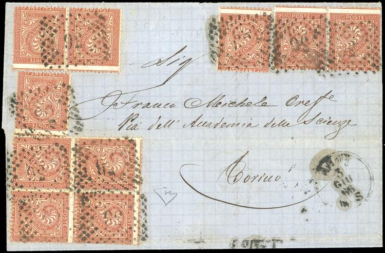 1866 - 2 cent. De la Rue, tiratura ... 