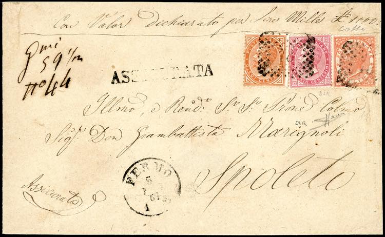 1867 - 2 lire, 10 cent., 40 cent. ... 