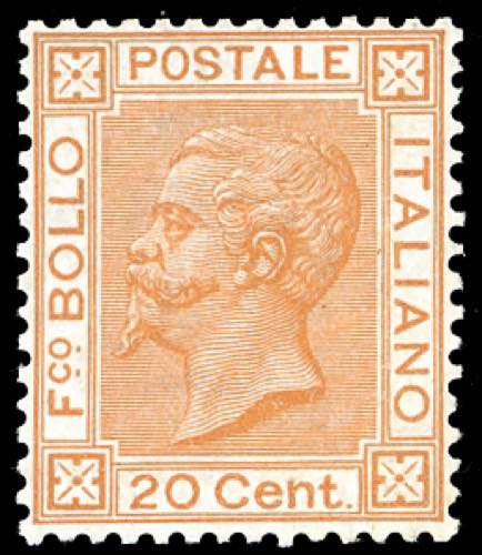 1877 - 20 cent. ocra arancio (28), ... 
