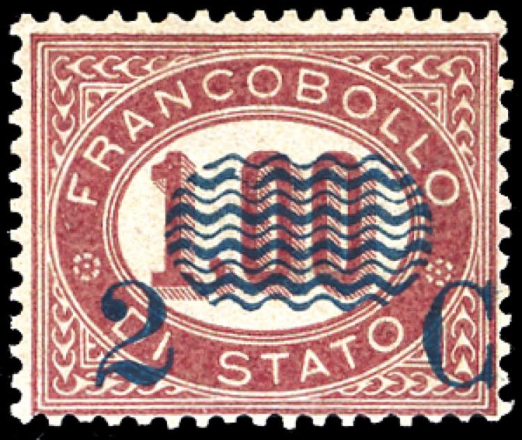 1878 - 2 cent. su 1 lira Servizio ... 