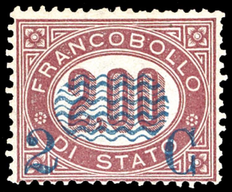 1878 - 2 cent. su 2 lire Servizio ... 