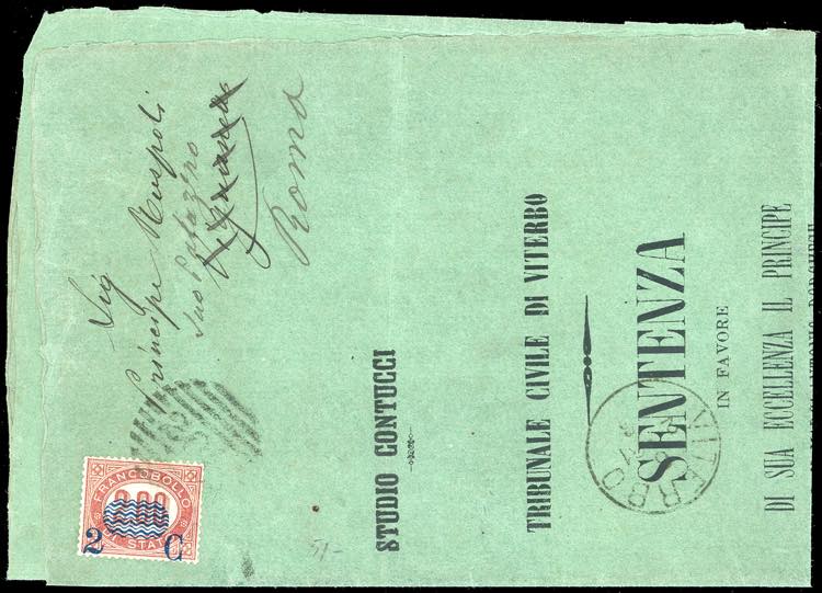 1881 - 2 cent. su 2 lire Servizio ... 