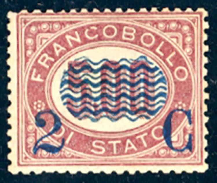 1878 - 2 cent. su 5 lire Servizio ... 