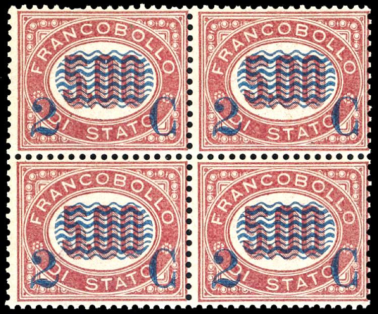 1878 - 2 cent. su 5 lire Servizio ... 