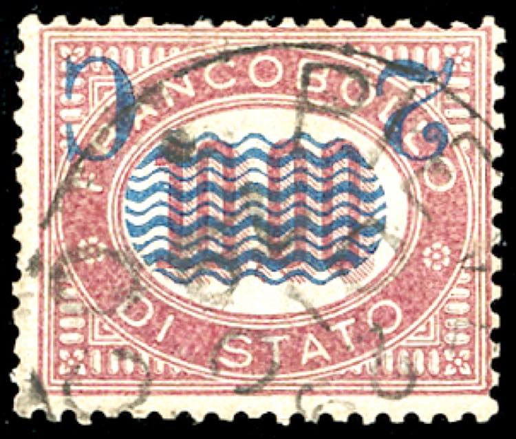 1878 - 2 cent. su 10 lire Servizio ... 