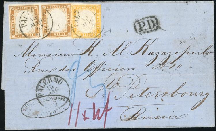 SARDEGNA-RUSSIA 1863 - 80 cent. ... 