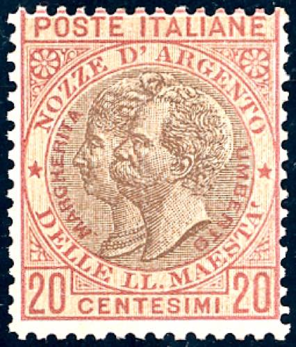 1893 - 20 cent. rosso bruno, Nozze ... 