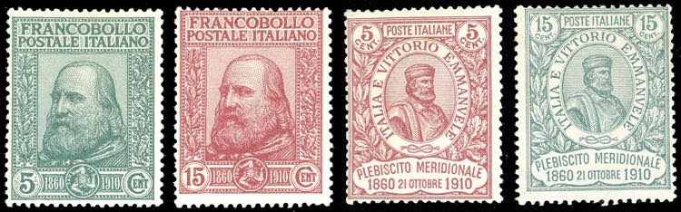 1910 - Garibaldi (87/90), gomma ... 