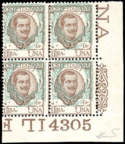 1901 - 1 lira Floreale, stampa ... 