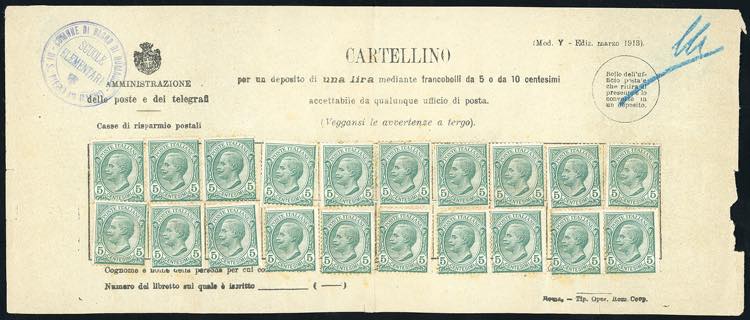 1913 - 5 cent. Leoni (81), 20 ... 