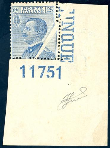 1908 - 25 cent. azzurro Michetti, ... 