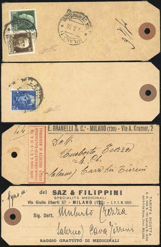 1930 - Due talloncini di saggi ... 