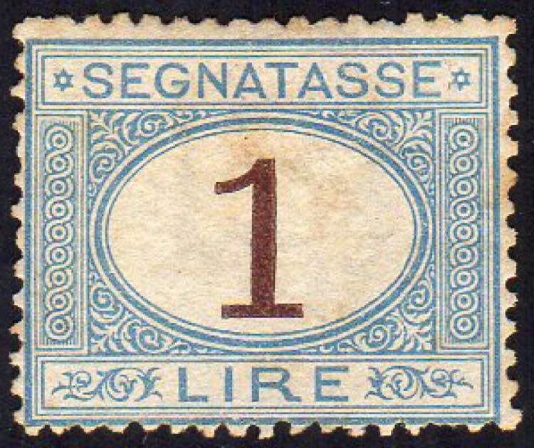 1870 - 1 lira azzurro chiaro e ... 