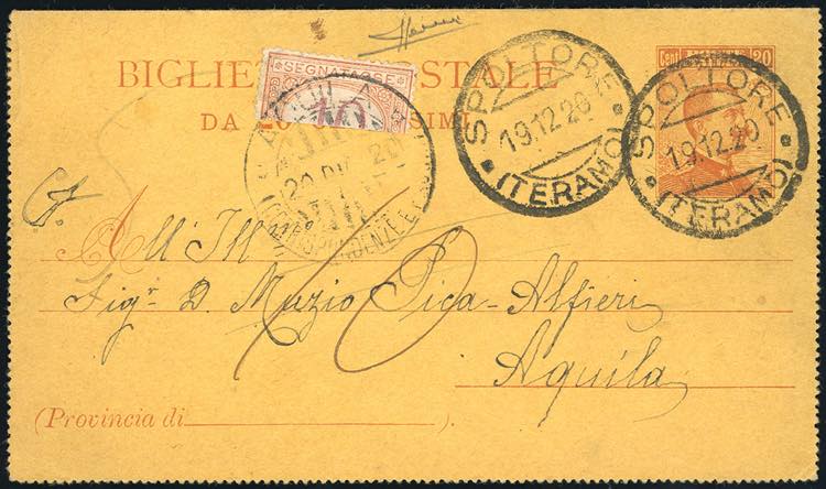 1920 - 10 cent. arancio e carminio ... 