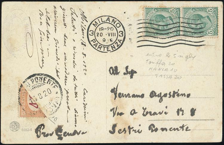 1920 - 40 cent. arancio e carminio ... 