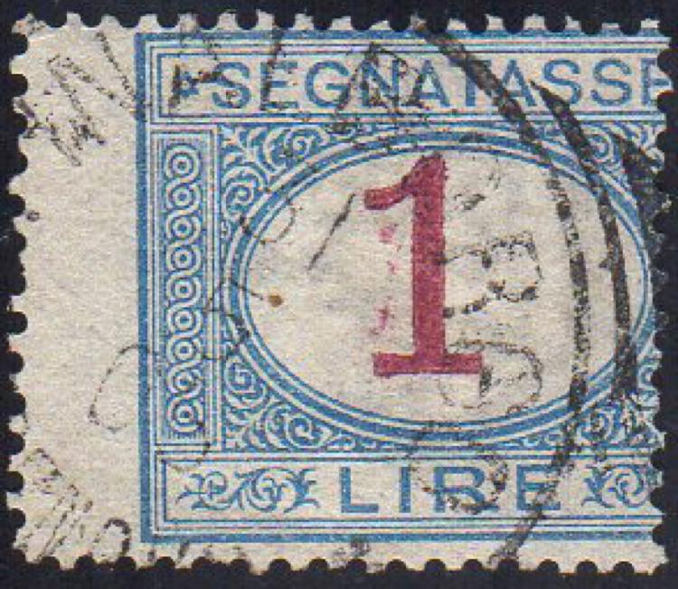 1890 - 1 lira azzurro e carminio, ... 