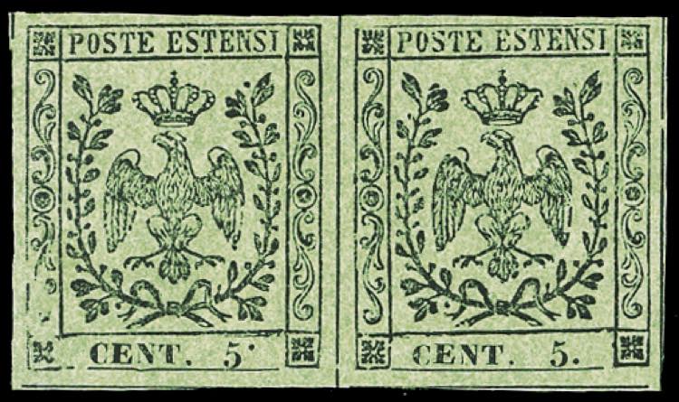 1852 - 5 cent. verde oliva punto ... 