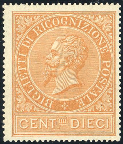 1874 - 10 cent. ocra arancio (1), ... 