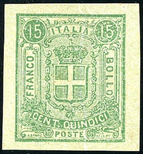 1863 - 15 cent. verde su verdino, ... 