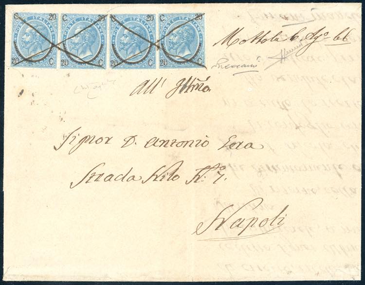 MOTTOLA, manoscritto - 20 cent. su ... 