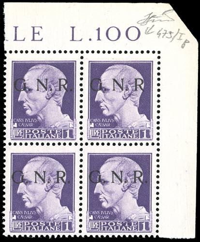 1943 - 2 lira soprastampa G.N.R. ... 