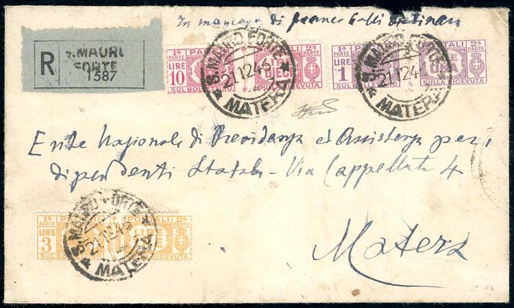 PACCHI POSTALI 1946 - 1 lira, 10 ... 