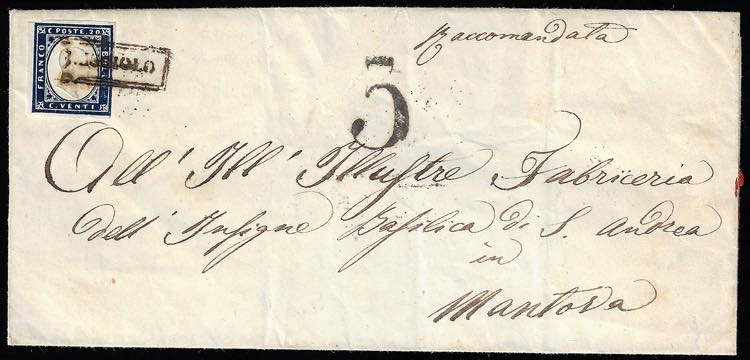 1860 - 20 cent. azzurro scurissimo ... 