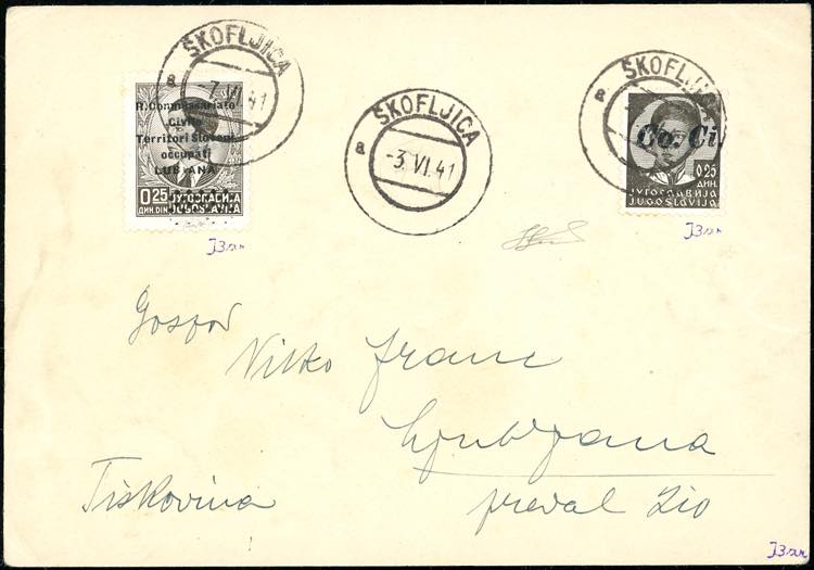 LUBIANA 1941 - 25 p. soprastampa a ... 