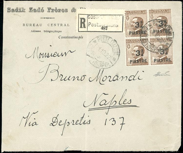 COSTANTINOPOLI 1922 - 3/4 p. su 40 ... 