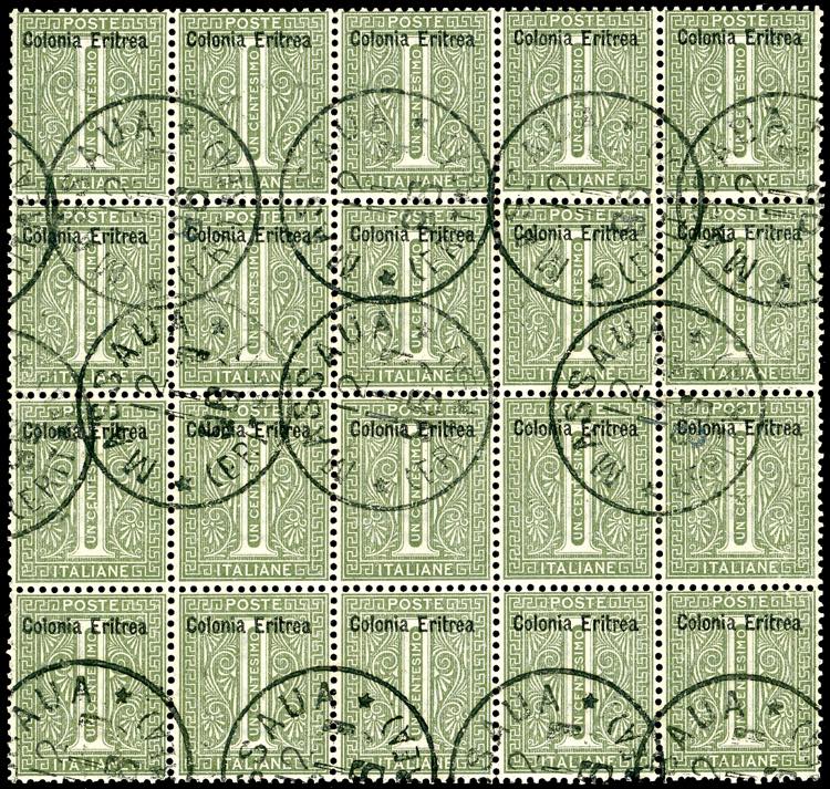 1893 - 1 cent. verde oliva De La ... 