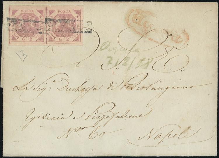 1858 - 2 grana lilla rosa, I ... 