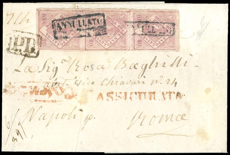 1858 - 20 grana rosa brunastro, I ... 