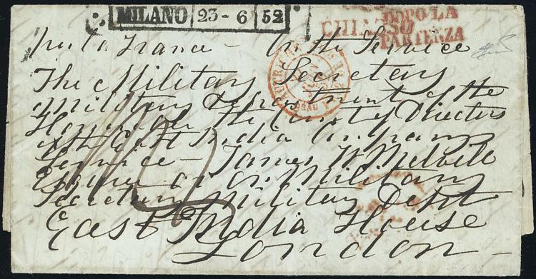 1852 - Lettera non affrancata da ... 