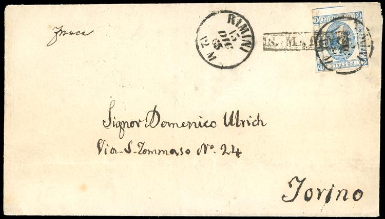 1863 - 15 cent. azzurro ... 