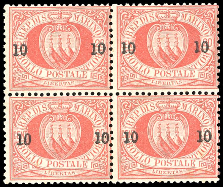 1892 - 10 cent. su 20 cent. (11), ... 