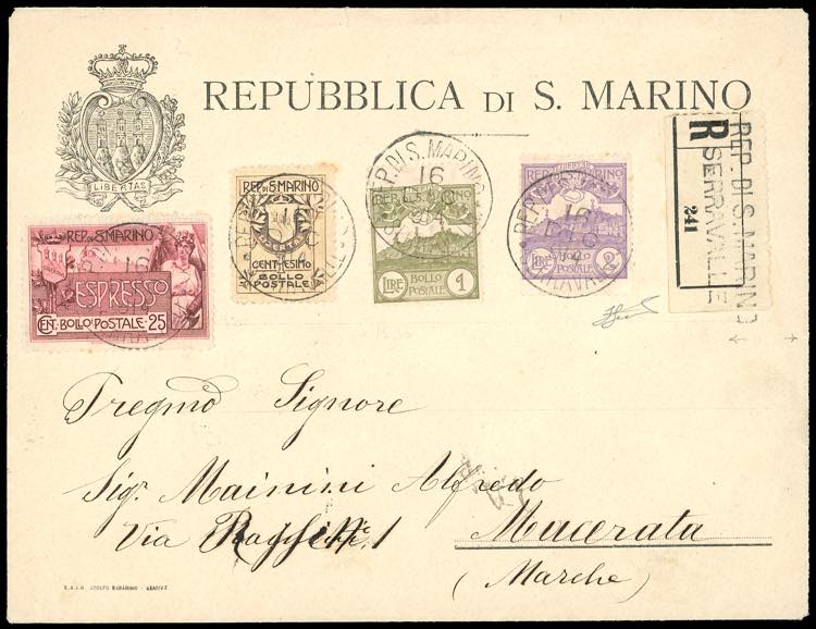 1914 - 1 e 2 lire Vedute, 1 cent. ... 